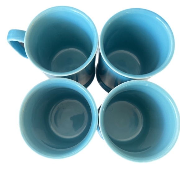 Xtra large mugs Turquoise 14 oz coastal cottage coffee tea chocolate cups - Picture 2 of 8